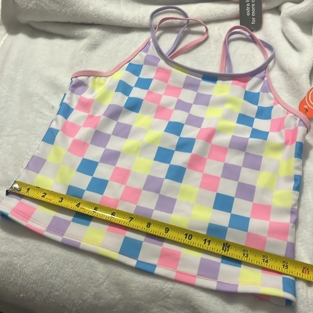 New Wonder Nation Girls' Strappy Tankini Swimsuit UPF 50 2-Piece Size XXL 18